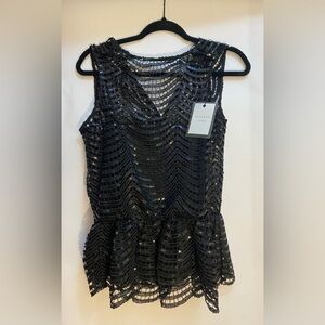 Endless‎ Rose Sequin Lined Top Black Size Small NWT